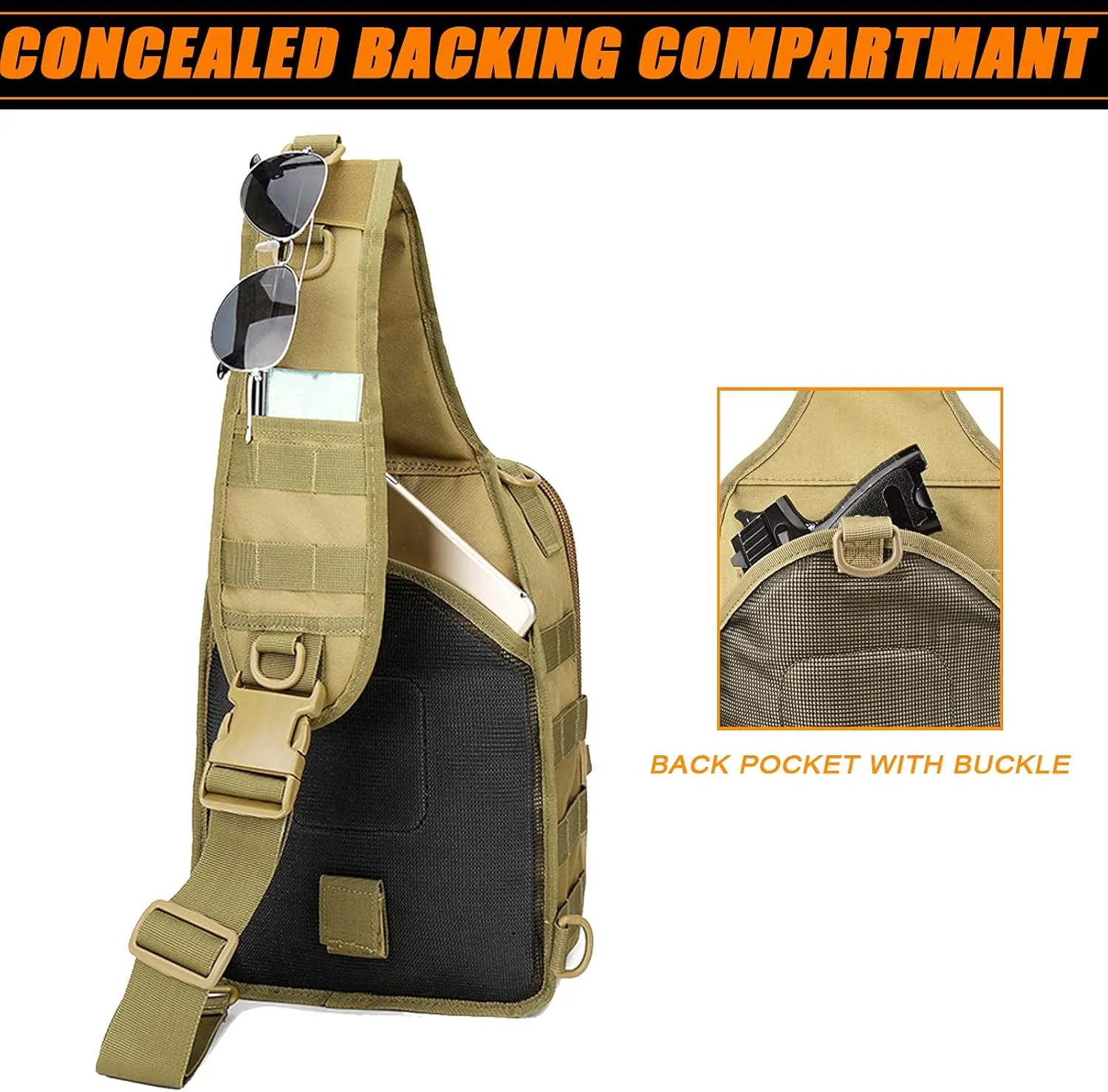 VIIDOO Tactical Molle Sling Bag for Men