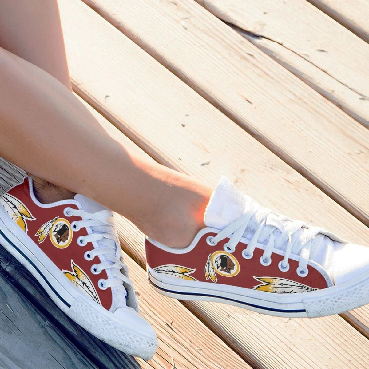 washington redskins ladies low cut sneakers