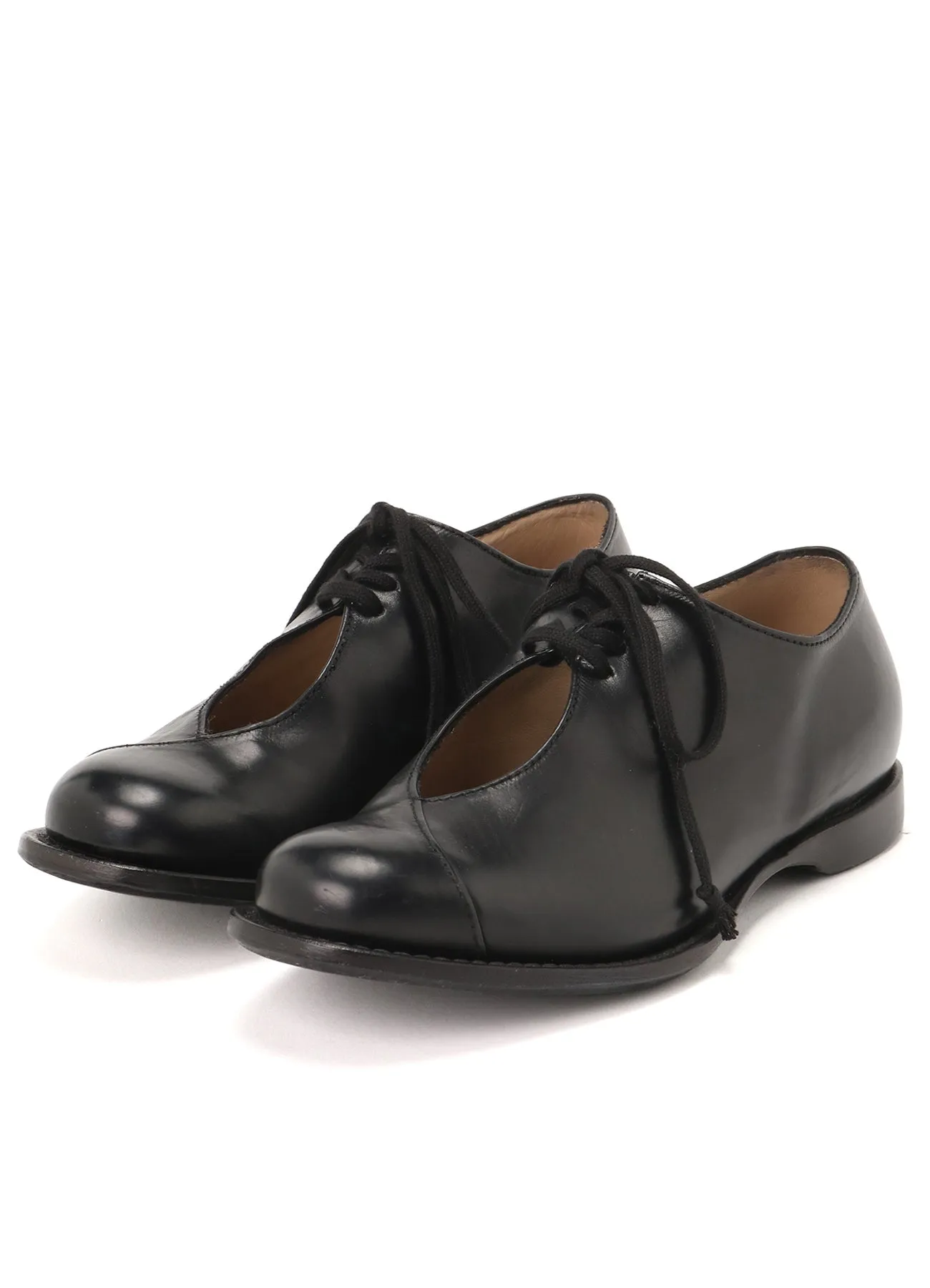 WAXED CALF CUT-OUT DERBY SHOES