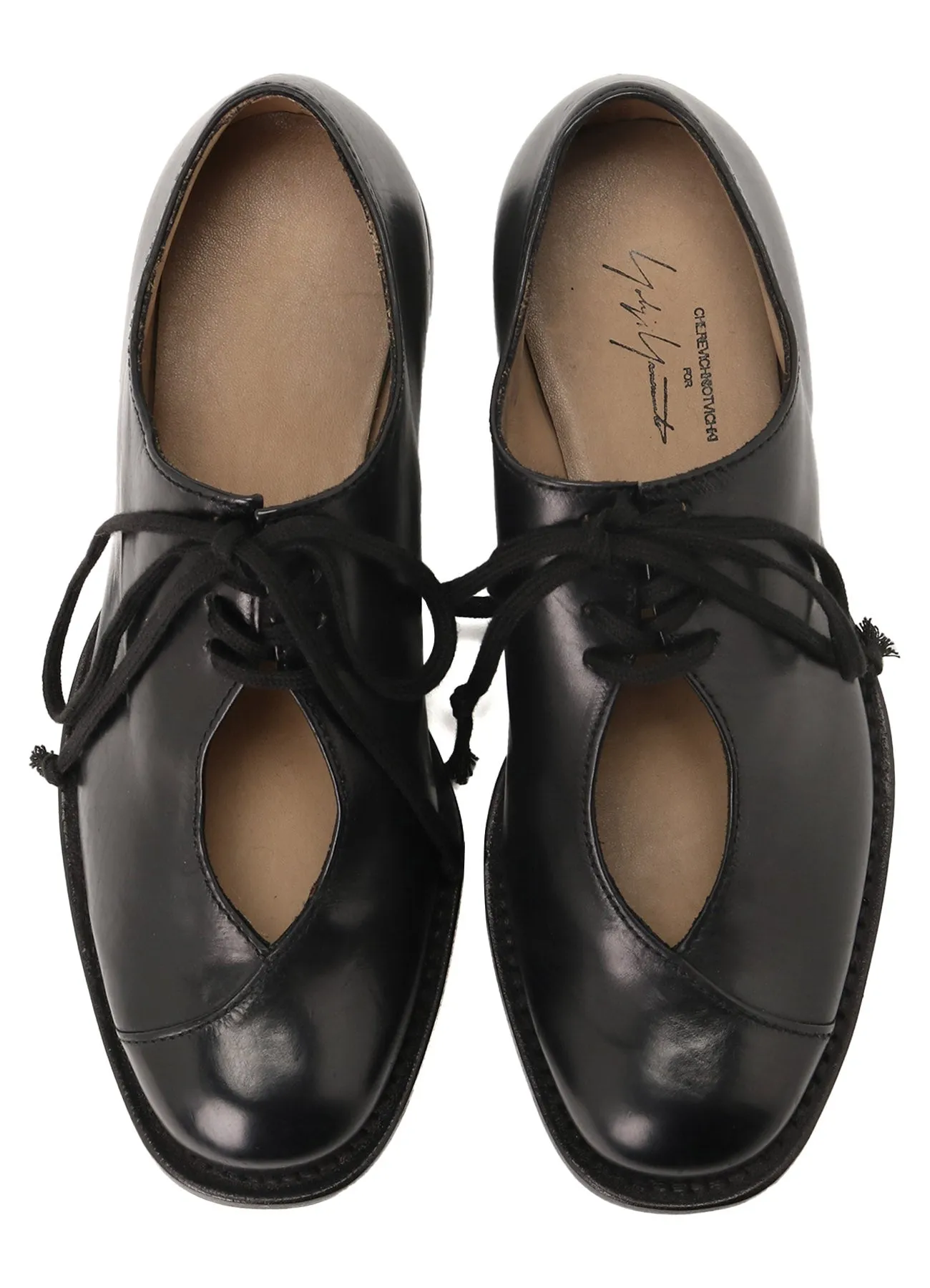 WAXED CALF CUT-OUT DERBY SHOES