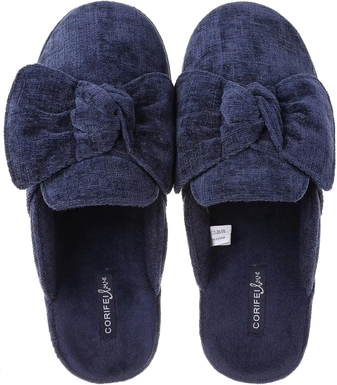 Wedge Style Slippers for Women Elegant House Shoes with Bow Indoor Outdoor Slides