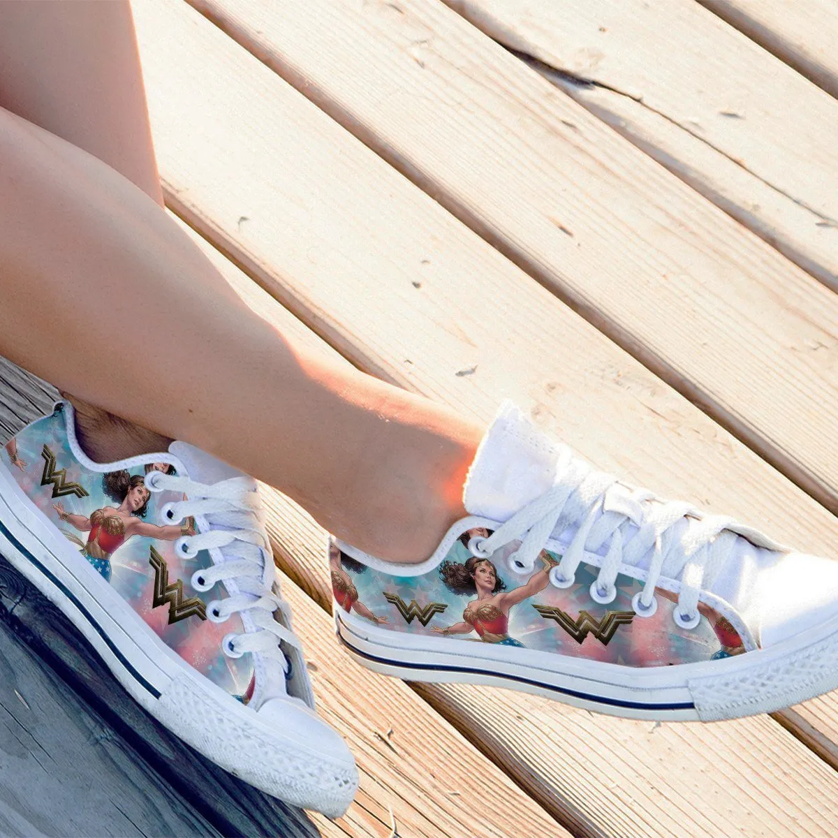 wonder woman ladies low cut sneakers