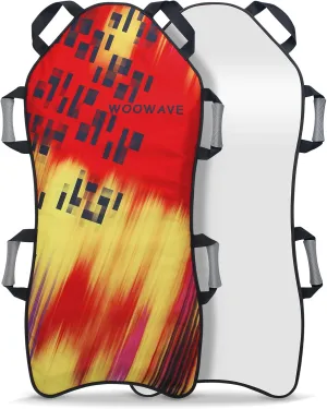 WOOWAVE 45"×18" Foldable Snow Sled，Fits 2 Children or 1 Adult，Ultra Portable, Strong and Durable, Sturdy Fabric Stitching, Handles with Steering，Kid's Winter Fun