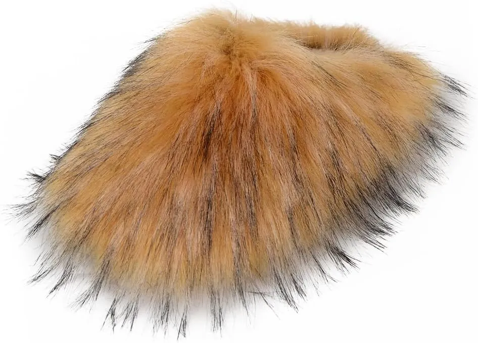 ZSGYCHCY Women's Winter Faux Fur Slides House Slippers Fluffy Sandals Furry Slide Indoor Outdoor